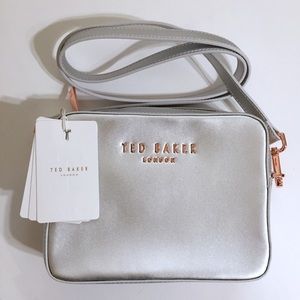 Ted Baker Silver Leather Crossbody Bag